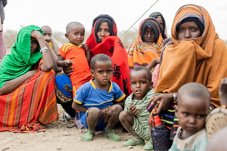 Vrouwen en kinderen Affar Ethiopië